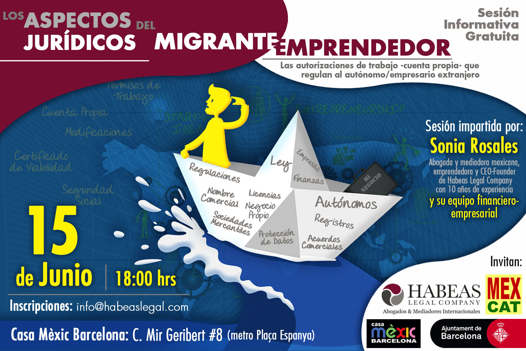 Aspectos Jurídicos Emprendedor Habeas MEXCAT JUN - "Los aspectos jurídicos del migrante emprendedor": sesión informativa gratuita -Junio-