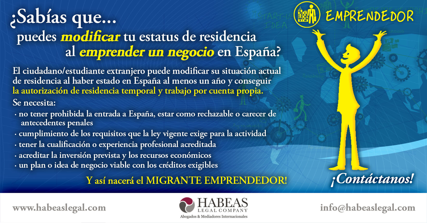 De estudiante extranjero a residente español emprender en España Habeas Legal - Emprender en España - Autónomo Extranjero