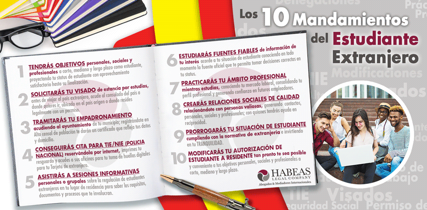 Trámites extranjería 10 mandamientos estudiantes extranjeros España Habeas Legal - Estudiantes Extranjeros resp